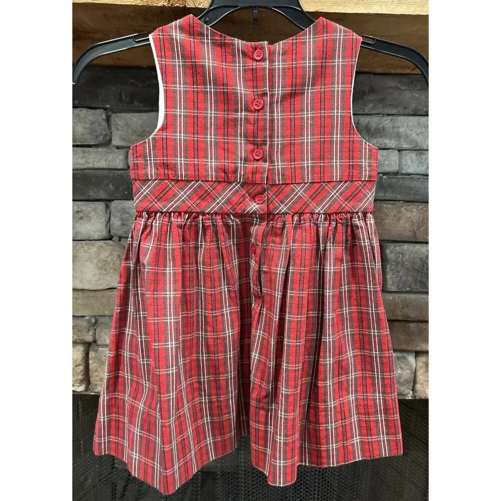 Girls STRASBURG Christmas Plaid Dress Size 3T 3Y 3 Years *C4